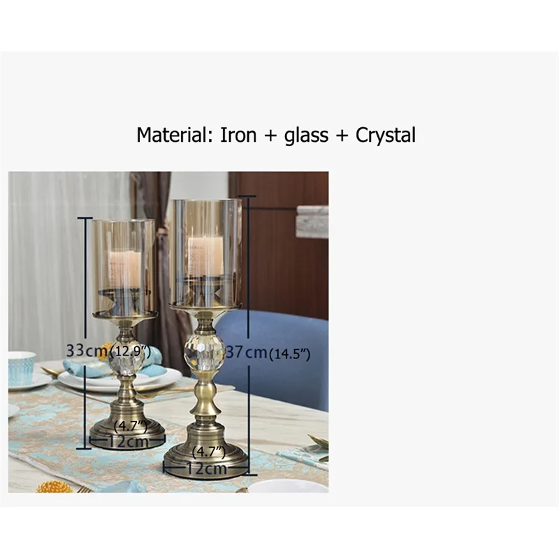 

BROTHER Candle Table Lamp Crystal Contemporary Retro Decoration Luxury Desk Light For Home