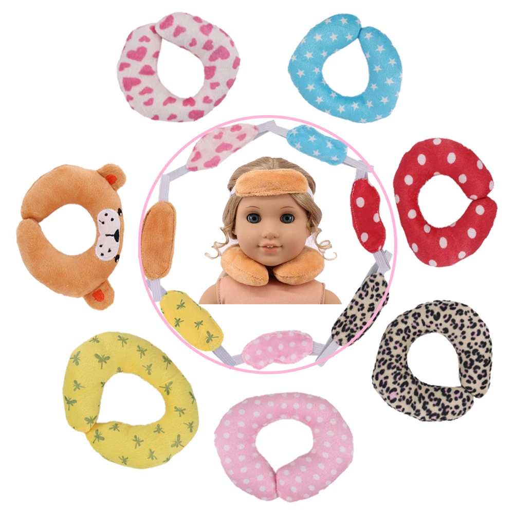 Unicorn U-Shaped Pillow With Eye Mask 8 Style For18 Inch American & 43Cm Baby New Born Doll Accessories/Clothes,Girls Play Toys