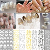 morixi nail art sticker moroccan flower pattern gold white nail foil ultra thin self glue nail art decals mc007