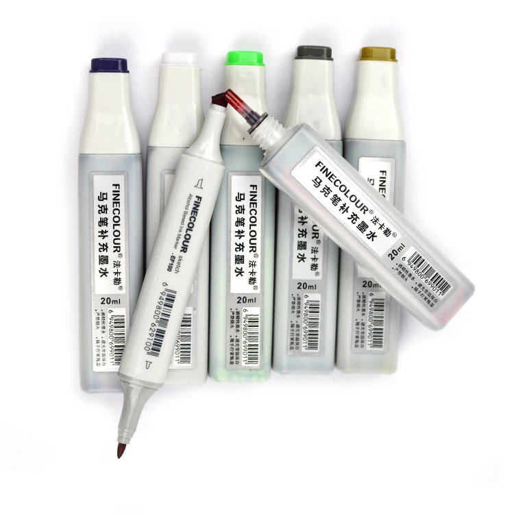 Finecolour EF900 художественные масляные спиртовые чернильные маркеры 20 мл EF100/101/102 универсальные пополняющие/добавляемые/Заполняемые жидкие чернила 480 цветов