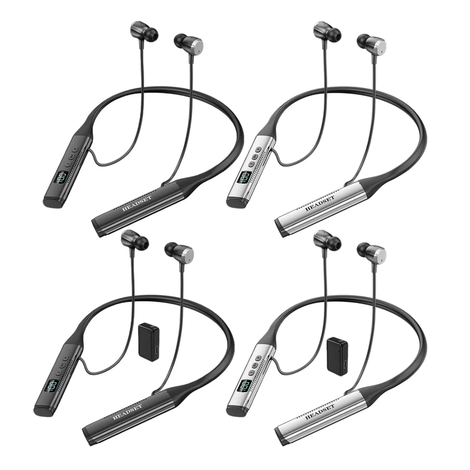 

Wireless Neckband Bluetooth Headsets Headphones Sports Earphones 100H Listening Sweatproof Fast Pairing HD Stereo Sound Cordless