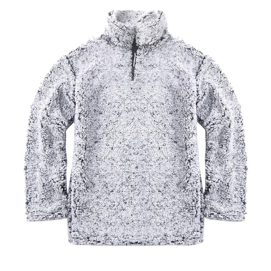 Женская теплая пушистая зимняя однотонная повседневная толстовка на молнии