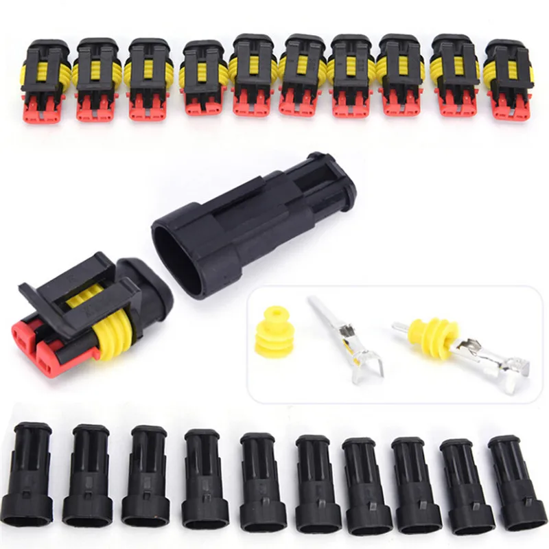 Automotive waterproof connectors Xenon lamp connector for car 5 sets Kit 1P 2P AMP 1.5 male and female Plug | Запчасти для авто