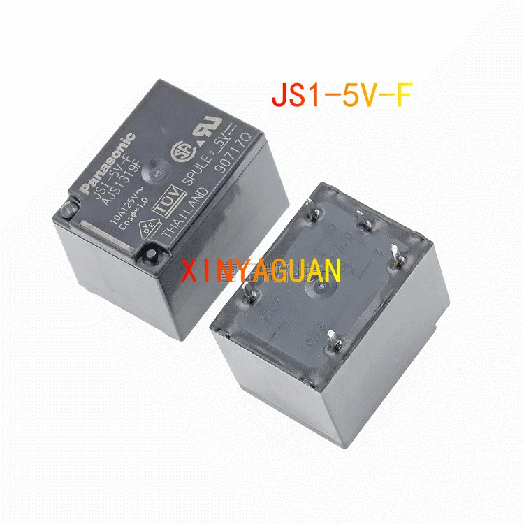 10 шт. Оригинальное реле питания JS1-5V-F AJS1319F JS1-12V-F AJS1311F JS1-24V-F AJS1312F 5pin 10A125V может