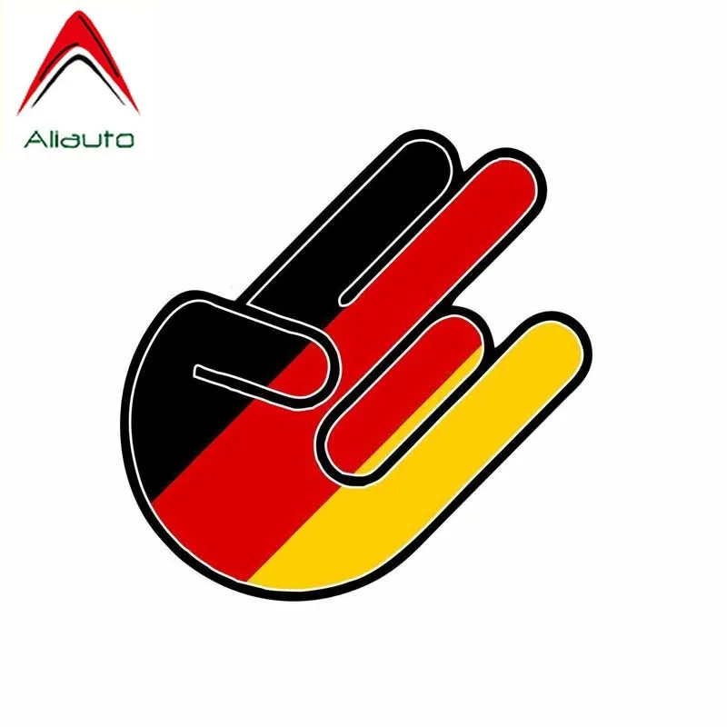 

Aliauto Personality Car Sticker Motorcycle Flag Germany Waterproof Sunscreen Decal JDM Hand Shocker Accessories,9cm*14cm
