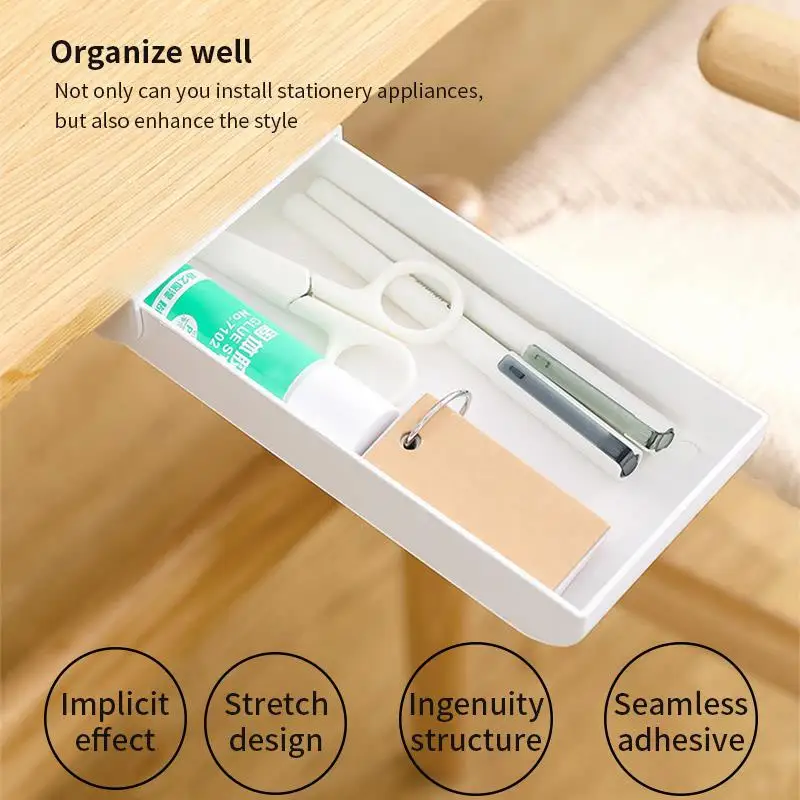 Ящик для ручек с выдвижными ящиками скрытый пластиковый лоток хранения коробка