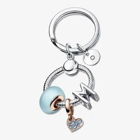 2021 autumn top hot sale new high quality s925 silver diy heart charm key chain set series womens fashion party jewelry