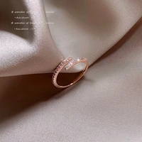 minimalist metal cross opening rings for woman gothic jewelry korean fashion girls finger set accessories student party gift