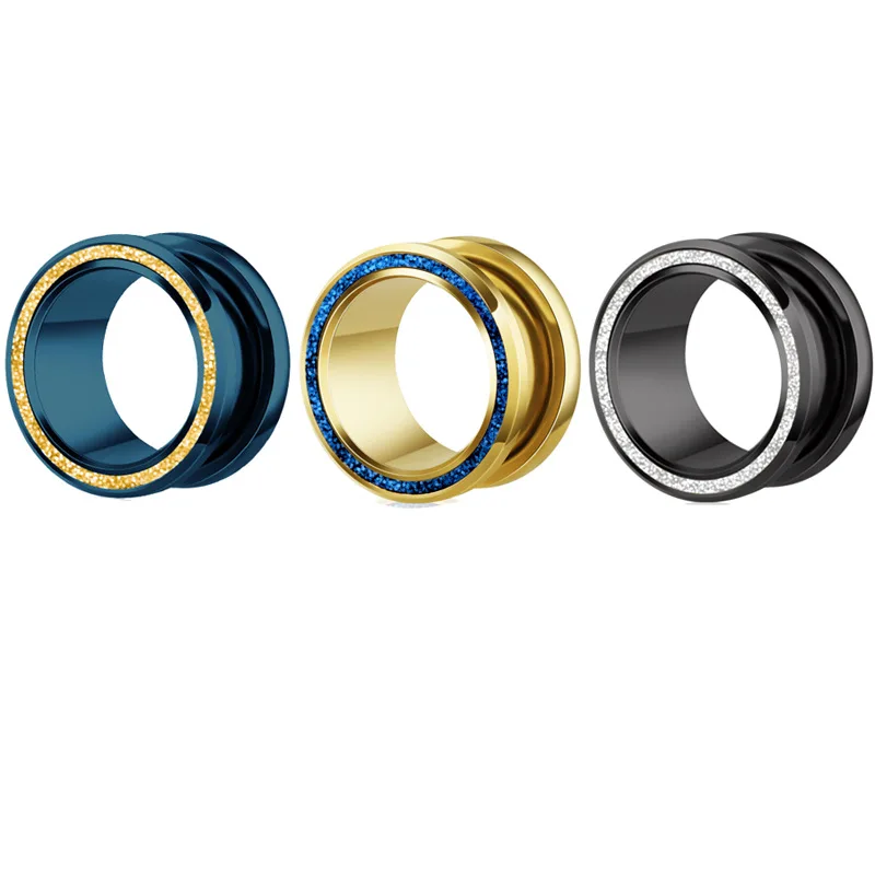 

1PC 6-16mm Ear Gauges 316L Stainless Steel Ear Tunnels Plugs Piercing Jewelry Blue Ear Stretchers Expander Plugs and Tunnels