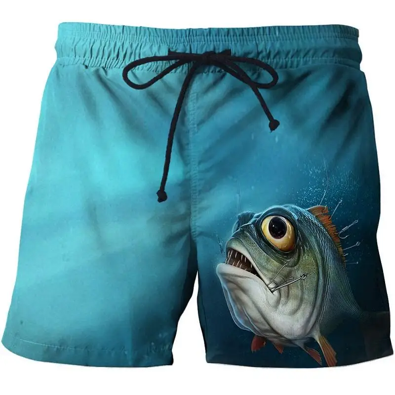 

Swim shorts swim pants beach board 3d printed fish swim shorts quick dry pants swimsuit men's casual running shorts