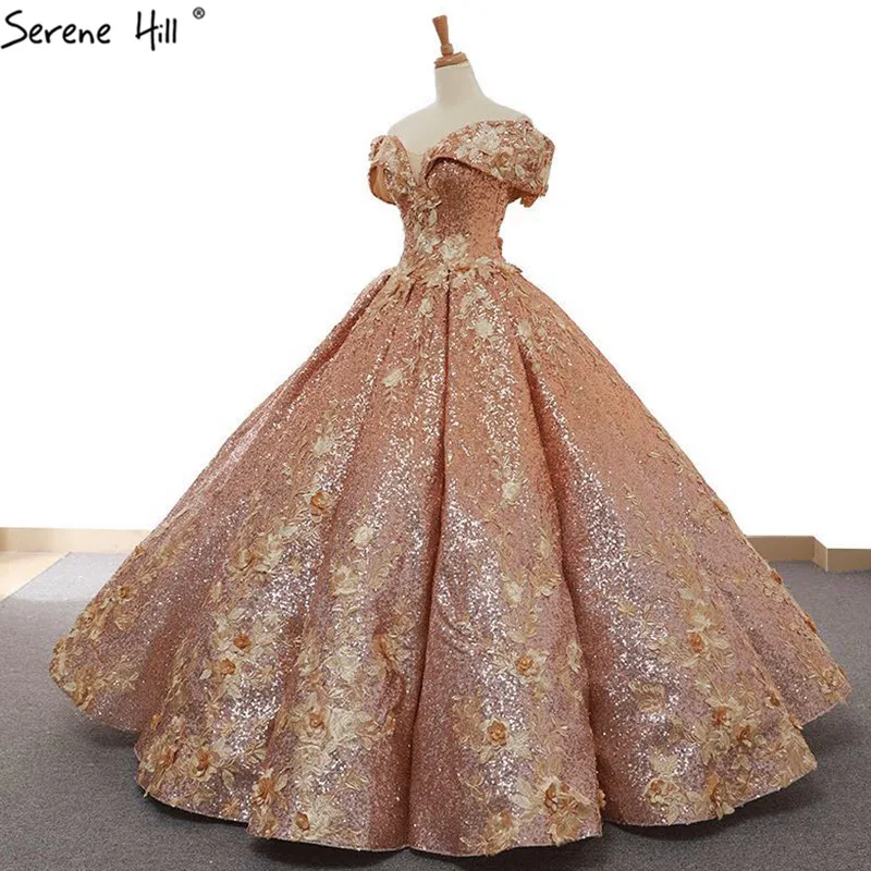 Роскошное Золотое свадебное платье высокого качества расшитое блестками 2021