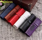 Peerless1 шт 5 цветов винтажный набор ручек кисти для макияжа женская школьная сумка из искусственной кожи школьная Ручка Карандаш косметичка для макияжа