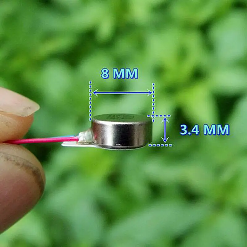 8mm*3.4mm DC 3V 3.7V Micro 8mm Round Motor Button Coin Type Vibration Vibrating Small Tiny Vibrator DIY Toy Massager | Строительство и