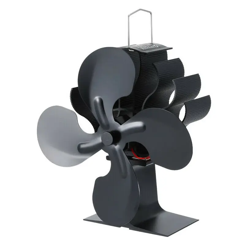 

Silent 4 Blades Fireplace Stove Fan Thermal Power Fan Wood Log Burner Fan Efficient Heat Distribution Home Heat Power Stove Fan