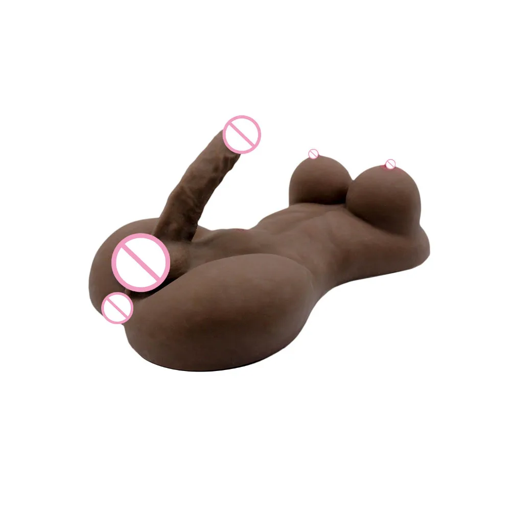 Черный мягкий силиконовый настоящая Секс кукла с 18 см пенис большая грудь