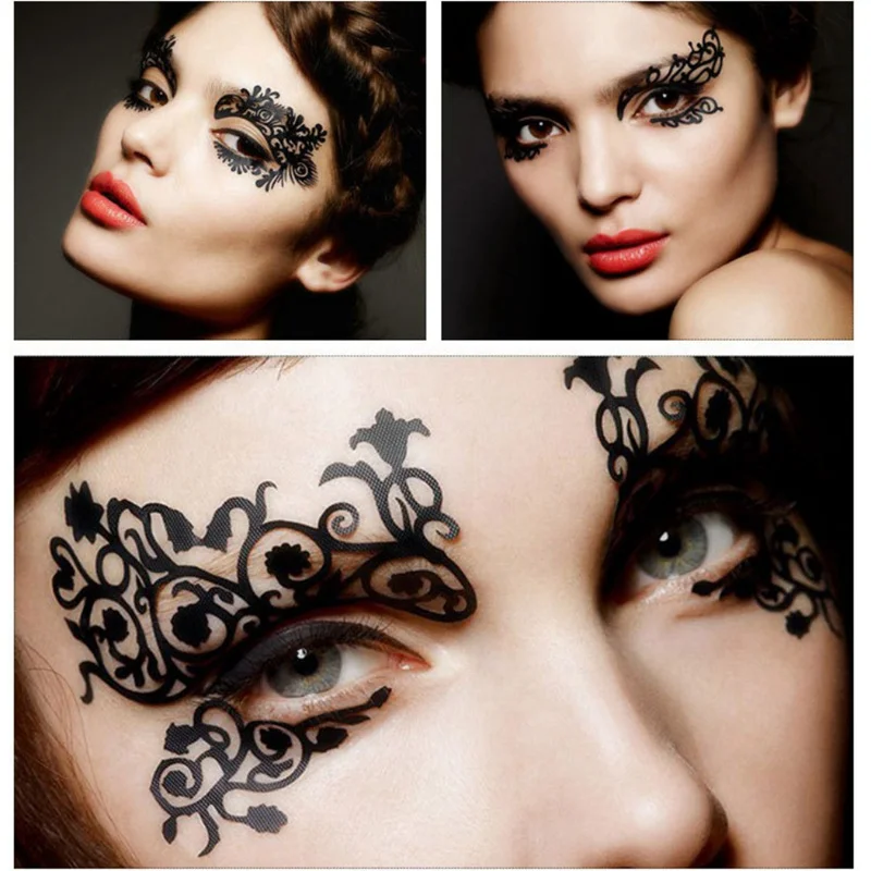 Новые художественные полые наклейки на глаза Хэллоуин лицо s украшения подходят