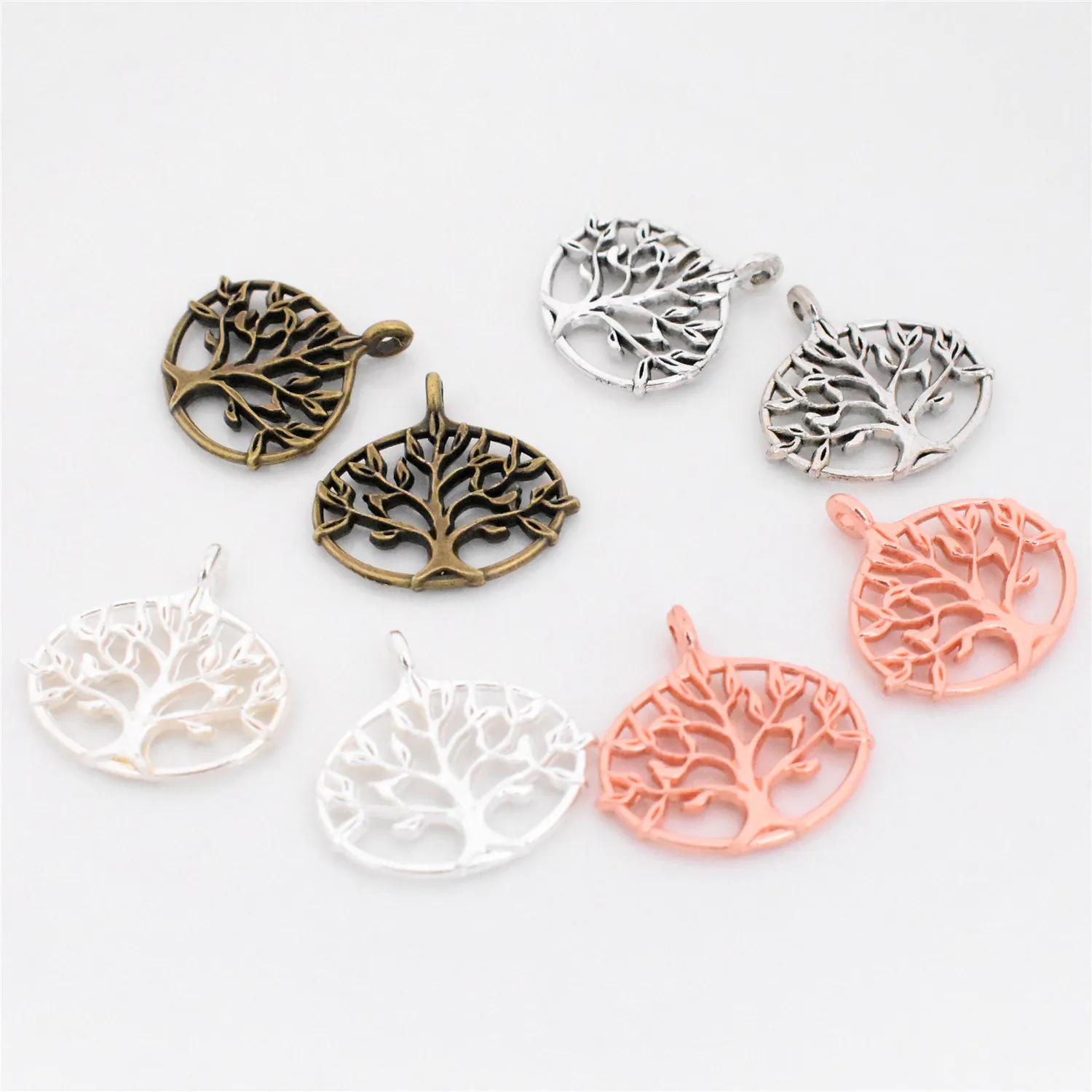 NEW 10pcs/Lot 27x26mm Four Colors Plated Tree Charms Pendant DIY Handmade Jewelry Accessories | Украшения и аксессуары