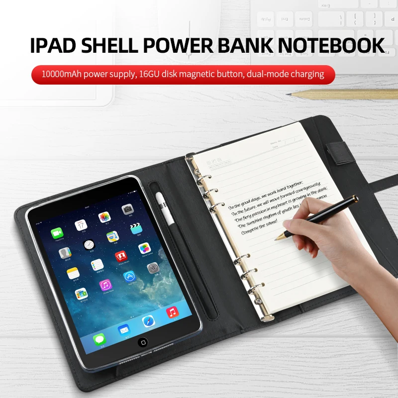 

Newest iPad 10.2 Case For iPad 7th Generation Cover Pattern Paper Synchronous Power With U Disk Business Gift Smart Notebook