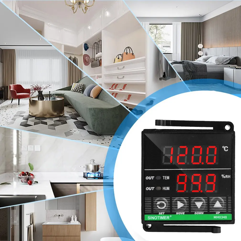 

48X48mm MH0348 High Precision Temperature And Humidity Controller Cooling Heating Display High-Performance Tools With Sensor New