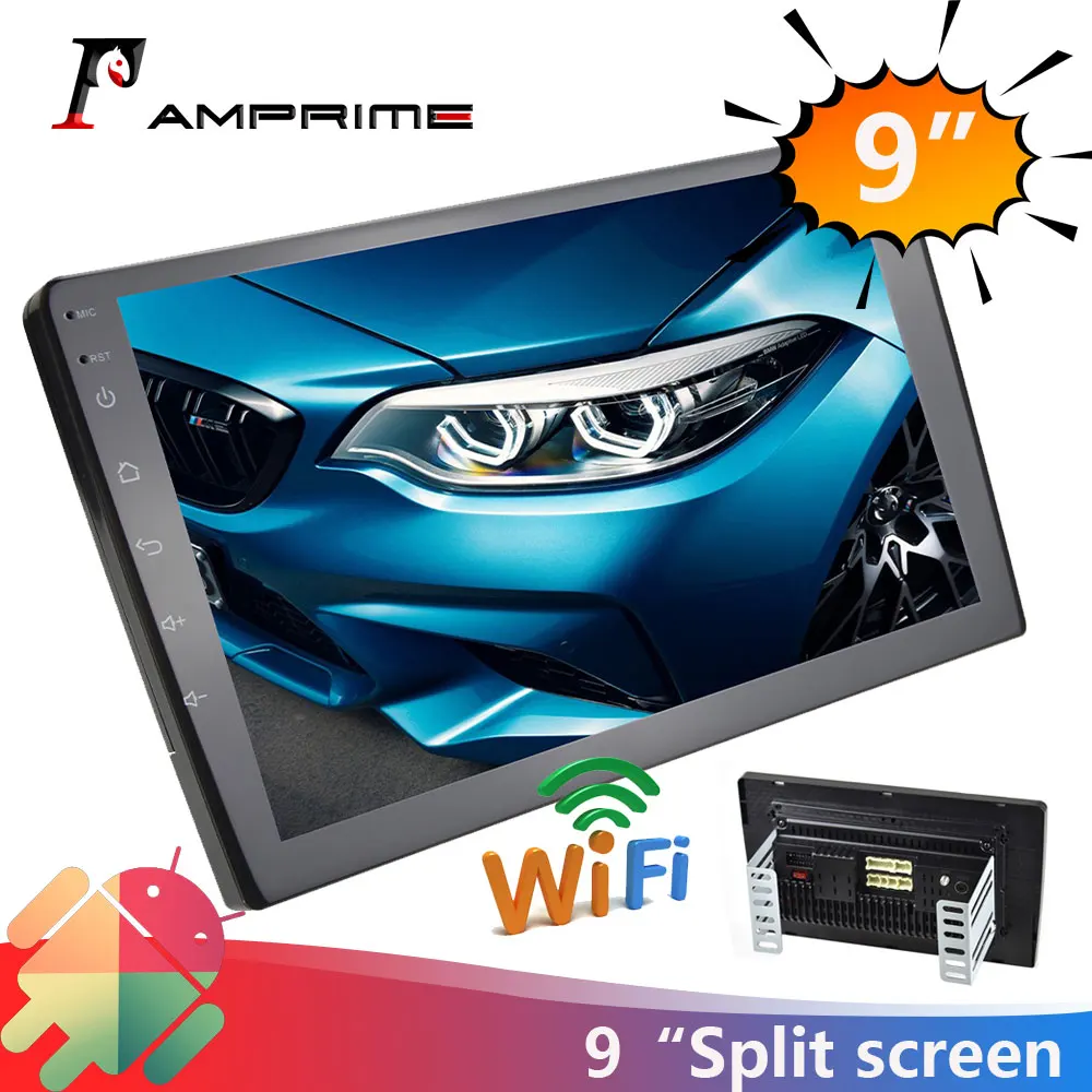 Автомагнитола AMPrime 2 din мультимедийный MP5 плеер с 9 дюймовым экраном GPS Wi Fi аудио