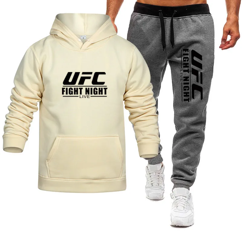 

2021 Mens Clothing Pullovers Sweater Cotton Men Tracksuits Hoodie Two Pieces + Pants Sports Shirts Fall Winter Track suit