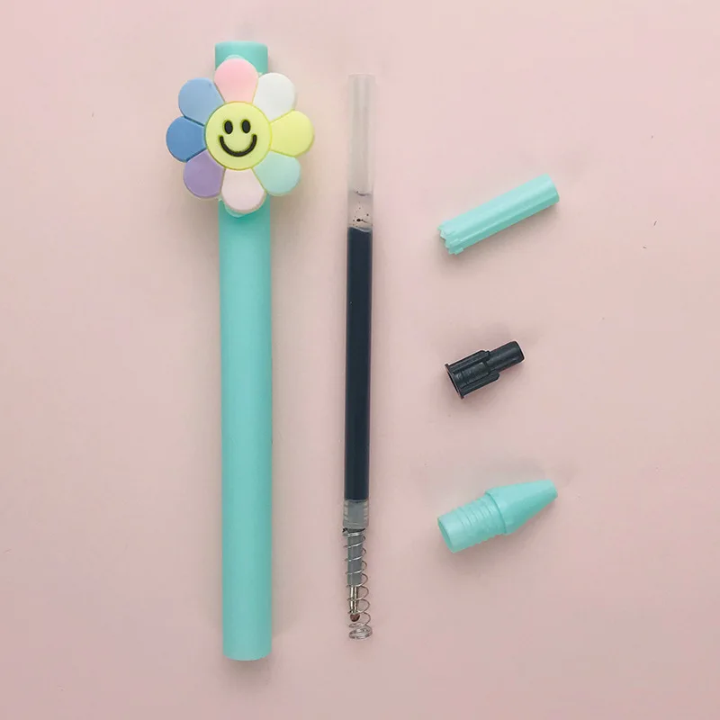 

48 pcs/lot Dinosaur Avocado unicorn Flower Press Gel Pen Cute 0.5mm Signature Pens School writing Supplies Promotional Gift