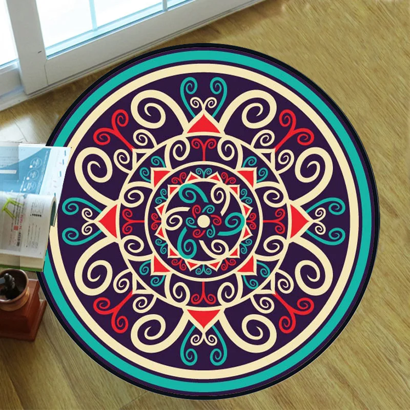 

Bohemian Psychedelic Carpet Square Anti-Skid Area Floor Mat 3D Rug Non-slip Mat Dining Room Living Room Soft Bedroom Carpet 08