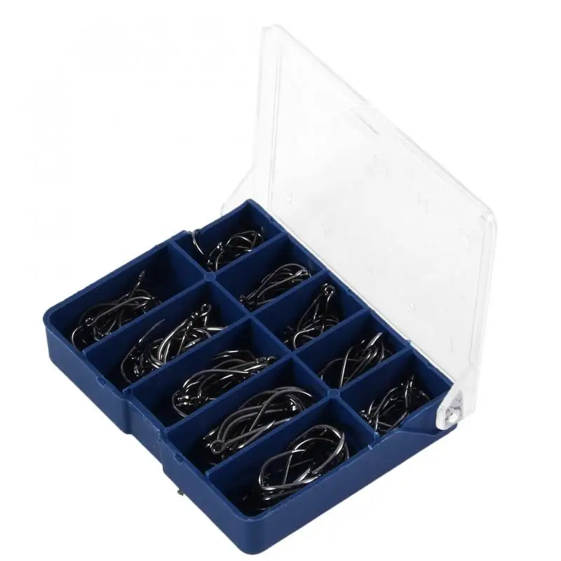 

100 pcs Sea Fly Fishing Hooks Tackle Set With Box 10 Size Practical Fresh Water Fishing Tools Fishing Lovers Wholesale
