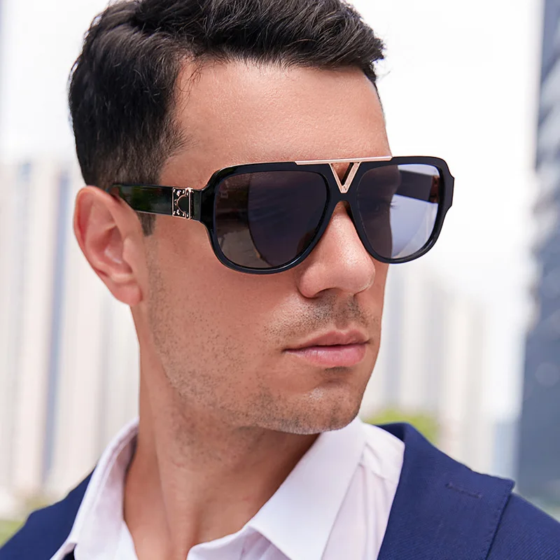 

Fashion Pilot Sunglasses Men Big Frame Glasses Retro Sunglass Women Brand Design Driving Eyewear Gradient Shades UV400 Sun Glass