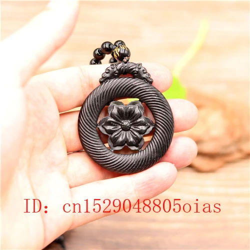 Ожерелье из натурального черного зеленого китайского Нефритового Цветка бисера