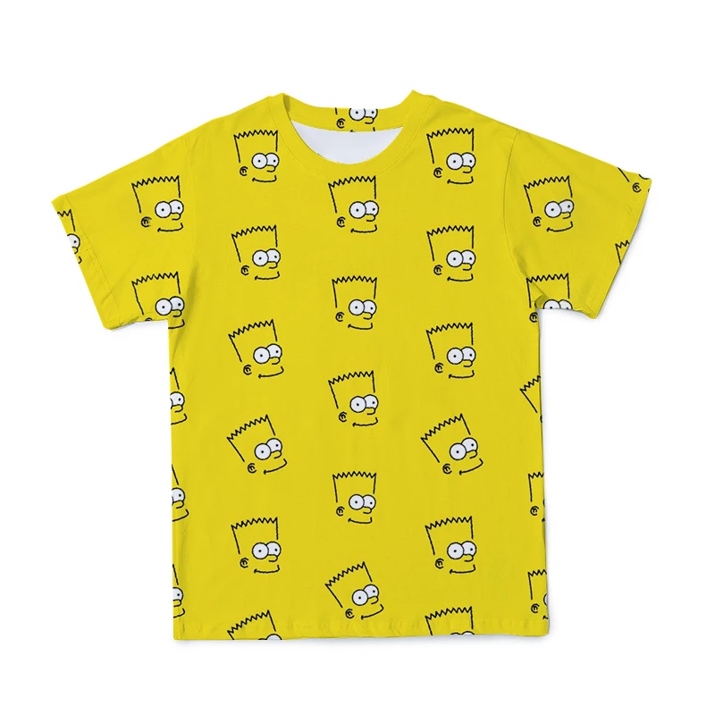 

2021 3D Simpsons Printed Summer New Men's T-Shirt Casual Street Fashion Short-Sleeved Tops Can Be Customized Parent-Child Wear