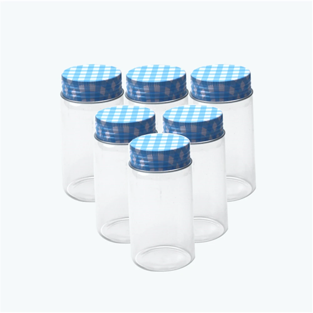 100 мл флакон из прозрачного стекла с синим Алюминий крышкой оригинальность