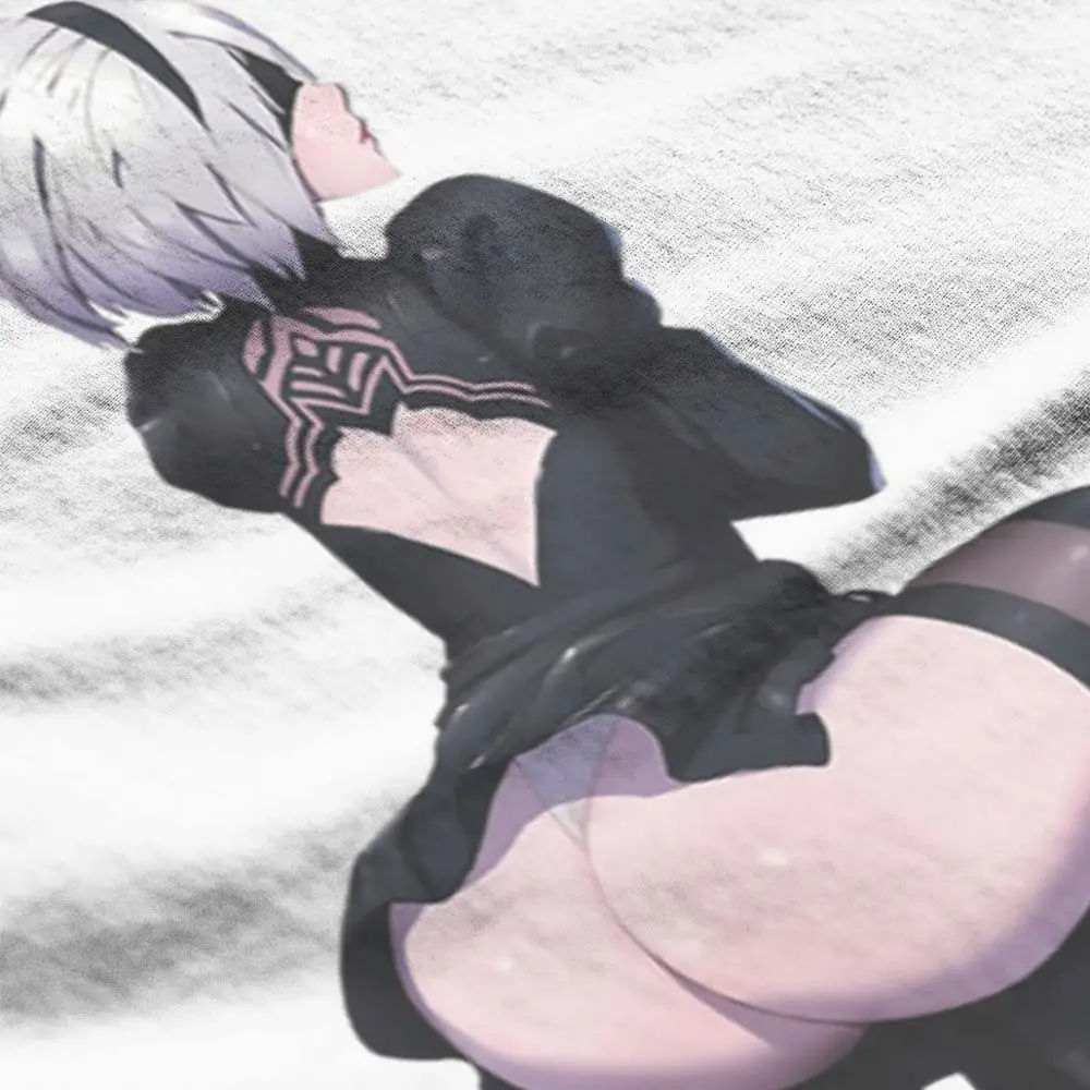 Высококачественная футболка с круглым вырезом из 100 хлопка Nier Automata 2B Hentai короткая