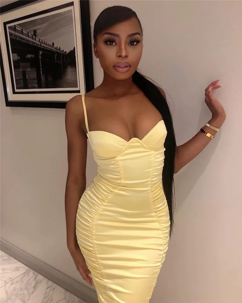 Мода блестящие Ruched Bodycon Вечерние Платье для ночного клуба Сатиновые туфли с ремешком мини платье Для женщин Vestidos сексуальный пуш-ап в обтяжку женская одежда