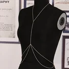 1 шт. для женщин пикантные глянцевый золотистый Серебристый цепочка для тела жгут пляжные живота, талии бюстгальтер бикини Кроссовер Slave Простые Модные ювелирные изделия