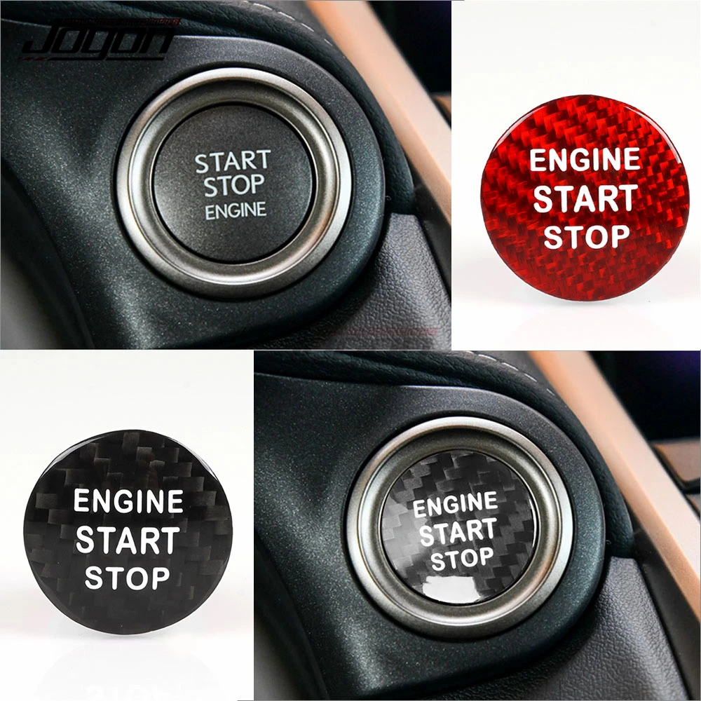 2013-2018 Carbon Fiber Car Engine Start Stop Switch Button Sticker Sequins Cover Trim For LEXUS RC NX GS ES IS RC F RX LX