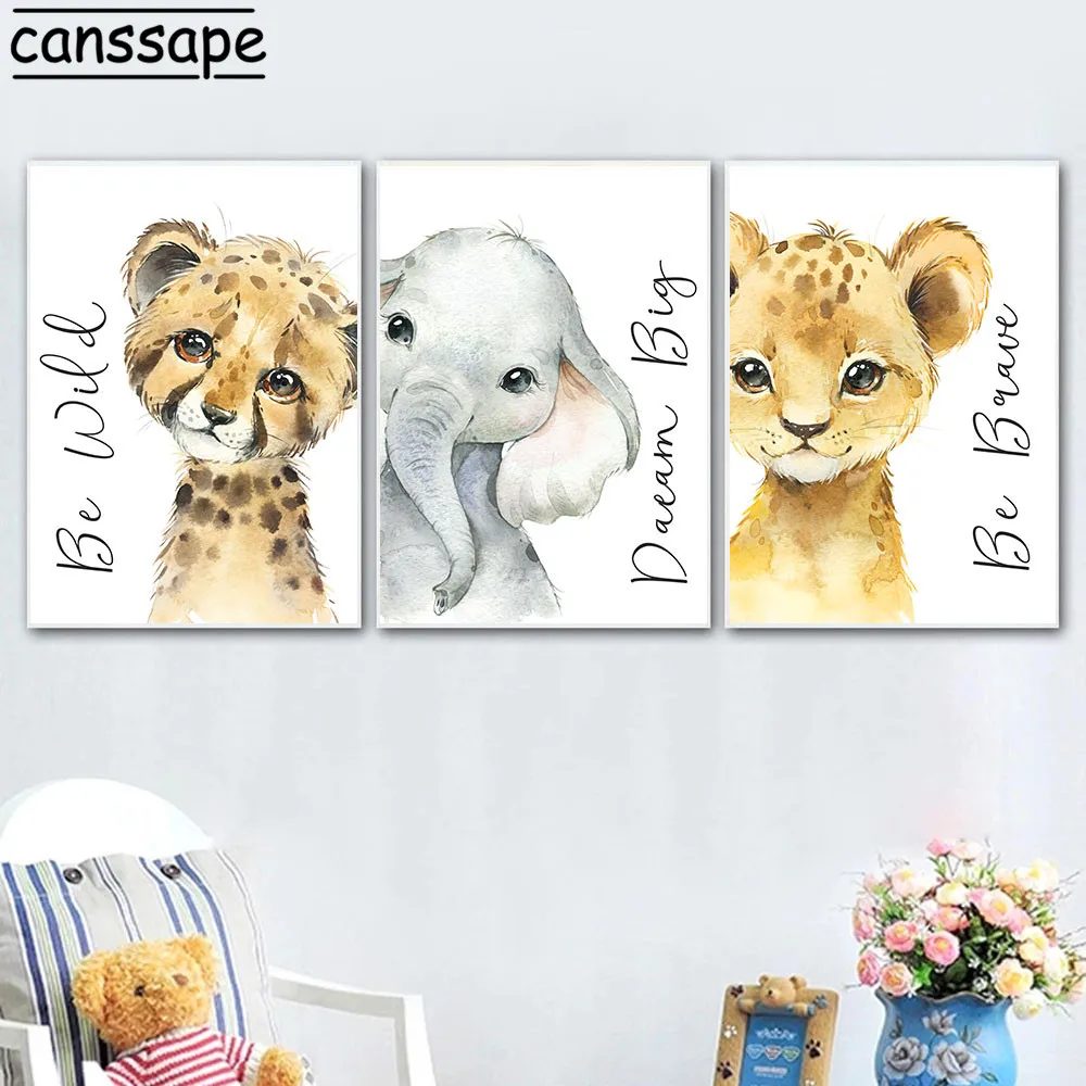 Настенный постер с изображением леса животных Льва слона | Дом и сад