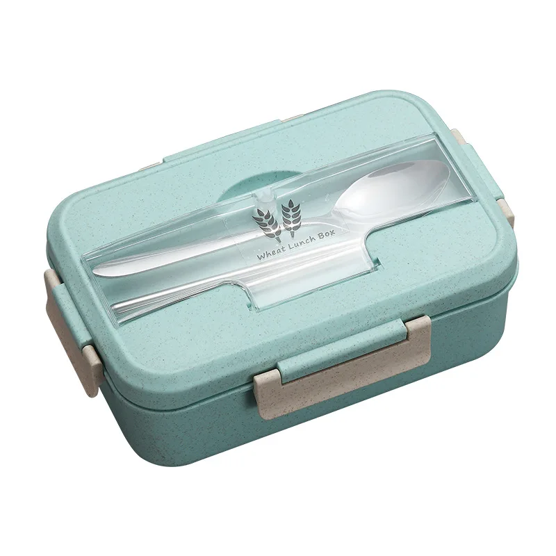 

1100 Ml 3-Piece Foodstuff Box Lunch Box Food Container Wheat Straw Material Environment-Friendly Microwave Lunch Box