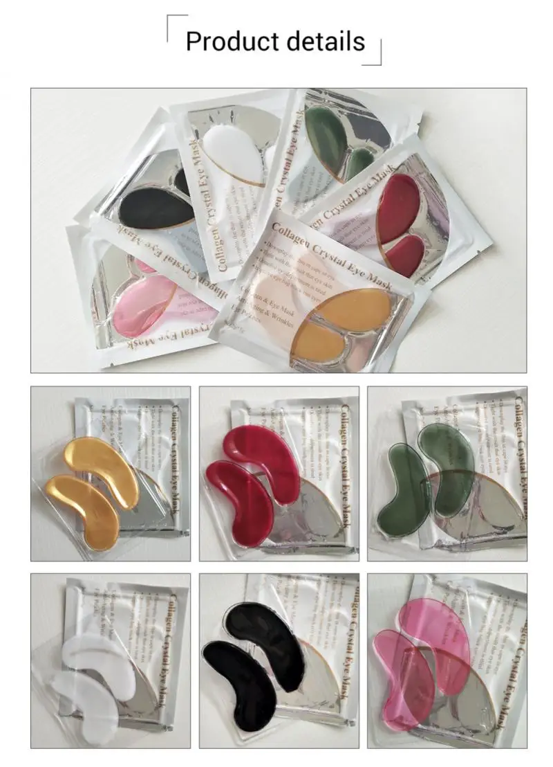 Random 3pair LANBENA, 6 цветов, маска для глаз, патчи, коллаген, кристалл, гель, порошок, био-подушечка, для лица, Антивозрастные патчи для глаз, 1 пара/мешок - Цвет: Random 3pair