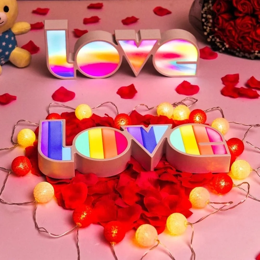 

Sleeping Light Bedroom Bedside Table Lamp LED Night Light Desktop LOVE Ornaments Children Bedroom Cute Night Lamp USB/battery