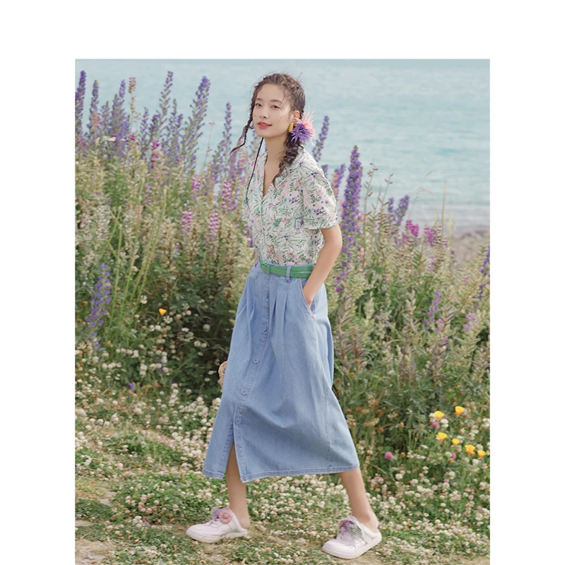 INMAN/летние модные Универсальные облегающие джинсовые юбки трапециевидной формы