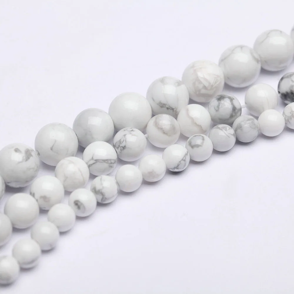 DIY натуральный белый бирюзовый бусины россыпью 6 мм 8 10 Howlite полуфабрикат