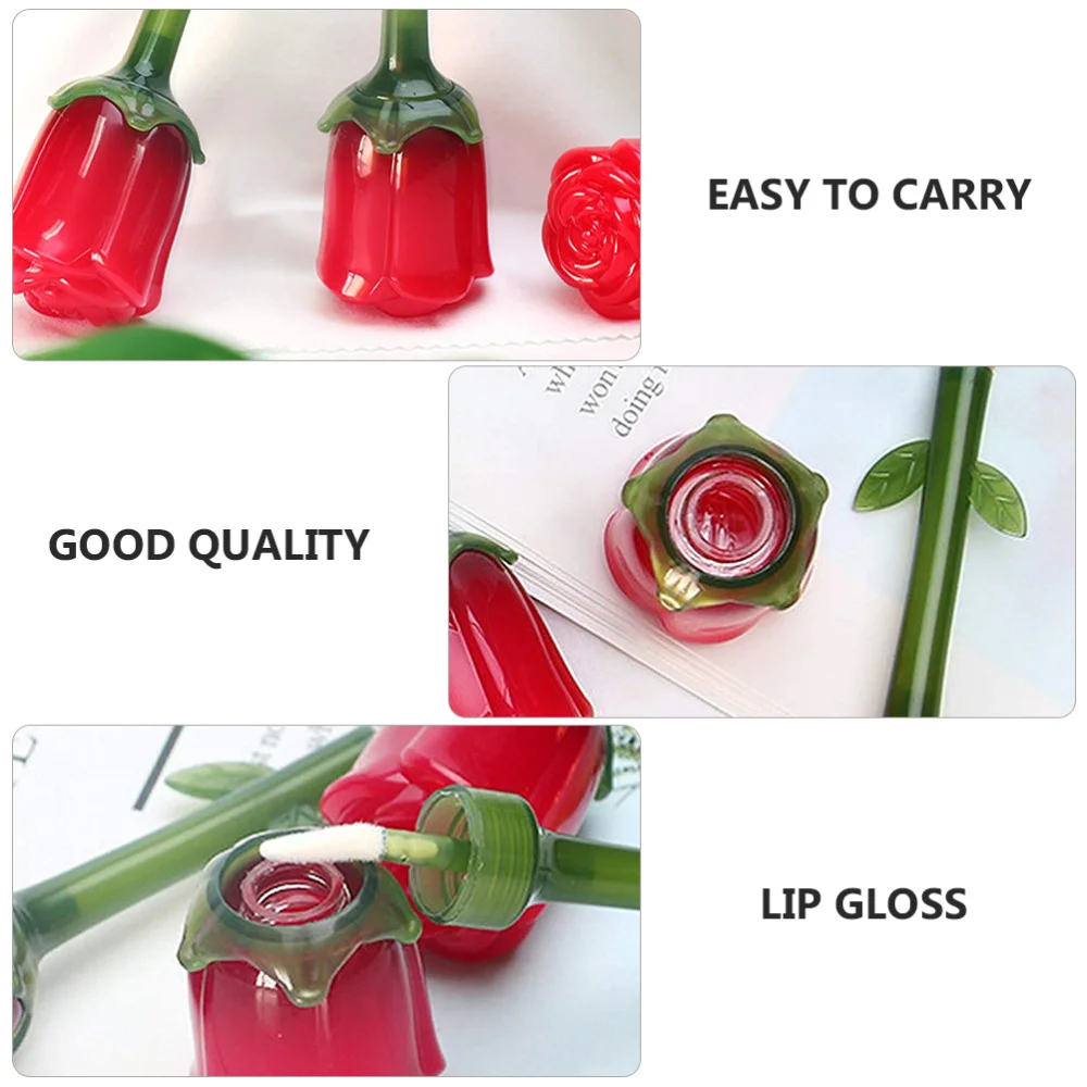 

16pcs Rose Lip Gloss Cosmetic Gloss Container Eyeshadow Brush Beauty Sample Vial