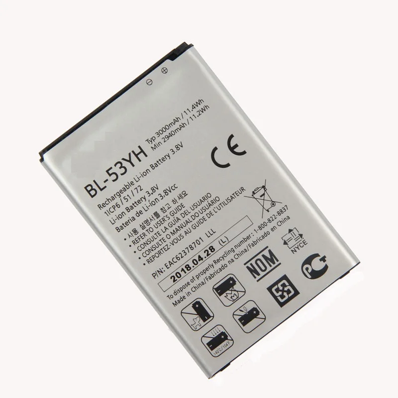 

Для LG BL-53YH Аккумулятор для LG Optimus G3 D850 D851 D855 LS990 D830 VS985 F400 LG G3 BL53YH