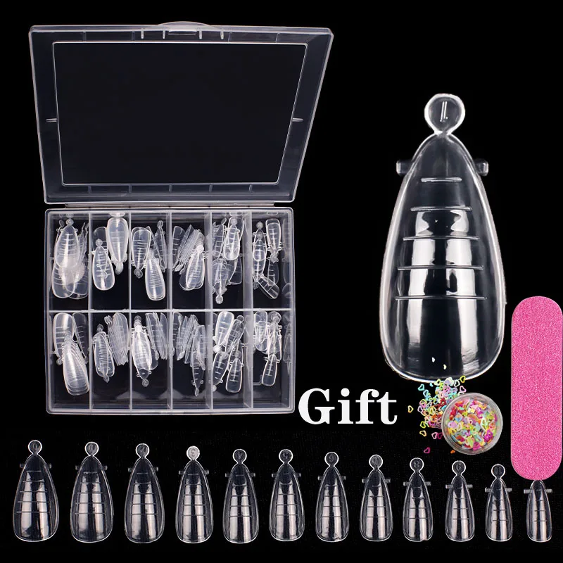 

Uppers Dual Nail Form For Builder Poly UV Gel Art False Nails Acrylic DIY Extension Almond Tips Top Molds For Manicure