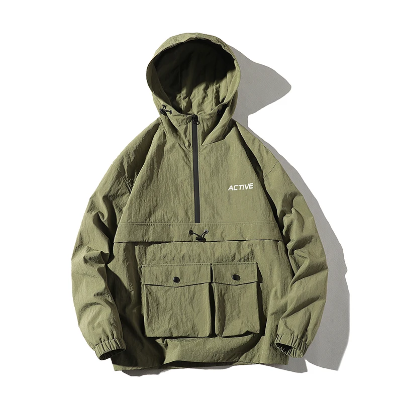 Свободная куртка в стиле хип хоп пальто Мужская ветровка с капюшоном на осень и