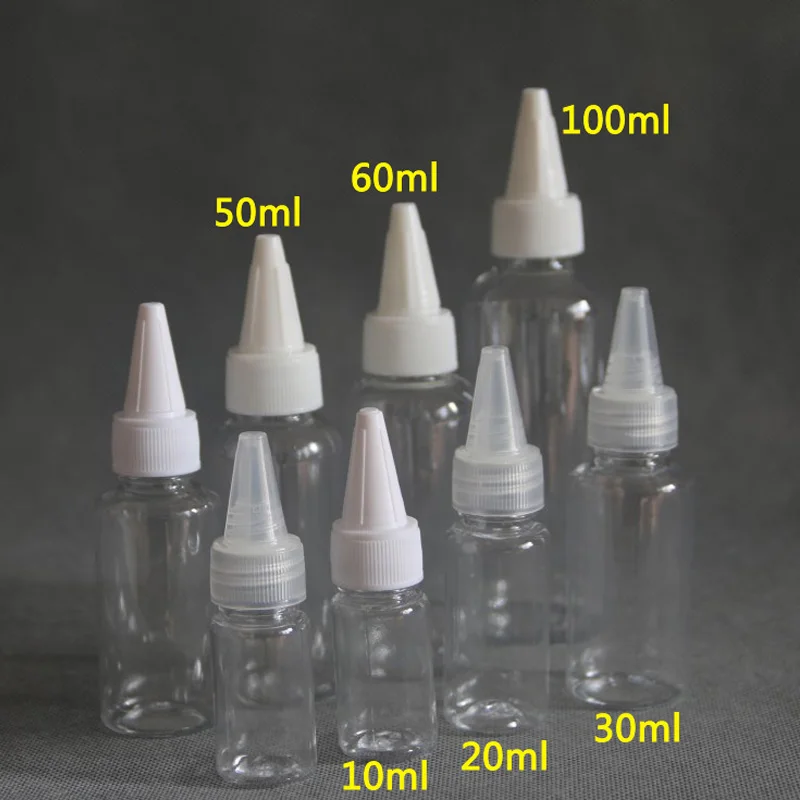 

5Pcs 10ml/20ml/30ml/50ml/100ml Plastic PET Empty Dropper Bottles E Liquid Juice Disinfectant Ink Pigment Clear Long Tip Bottle