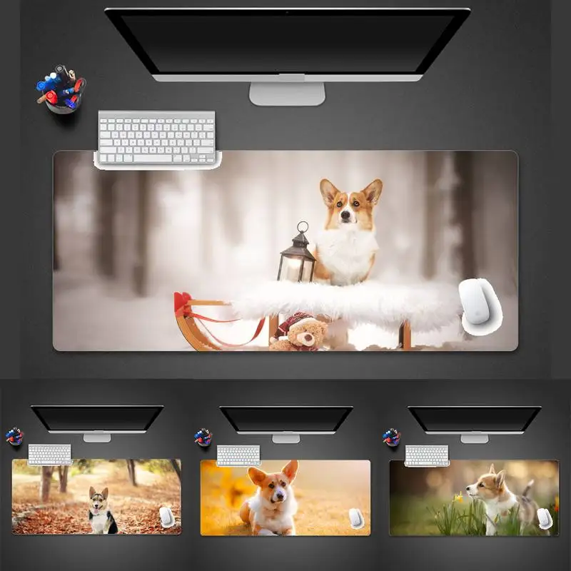 

Corgi cute dog pet Locking Edge Mouse Pad Game Desk Table Protect Game Office Work Mouse Mat pad