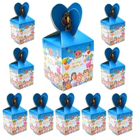 cocomelon theme paper candy box happy birthday decoration supply for kids baby shower party snack boxes disposable tableware set