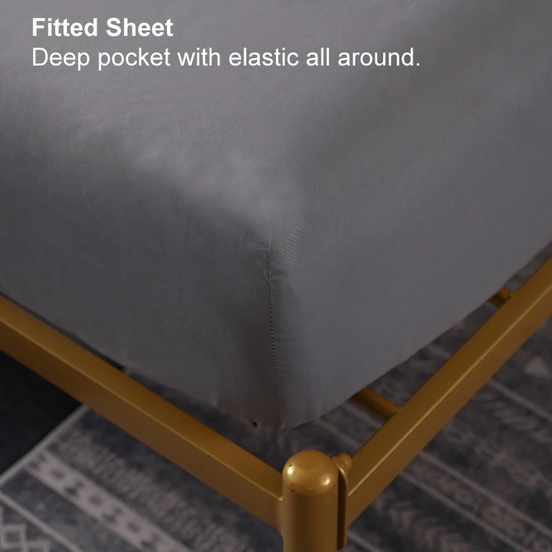 Solid Fitted Sheet Mattress Cover Four Corners Quality Luxury Soft Bed Bottom Deep Pocket Elastic Band 180x200 1pc | Дом и сад